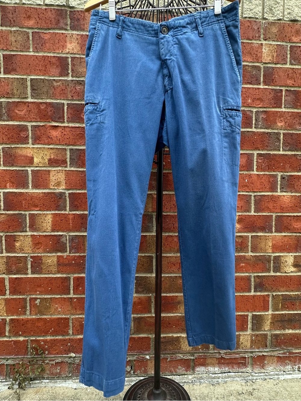 J.W.Brine Pants Men’s Blue Chino Made In Italy Cargo Lightweight Trouser